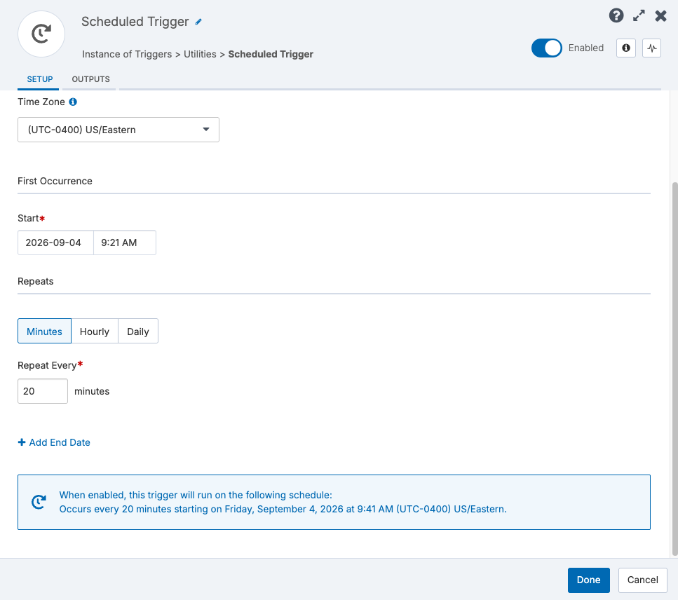 Flow Designer Scheduled Trigger Sub-Hour Intervals.png